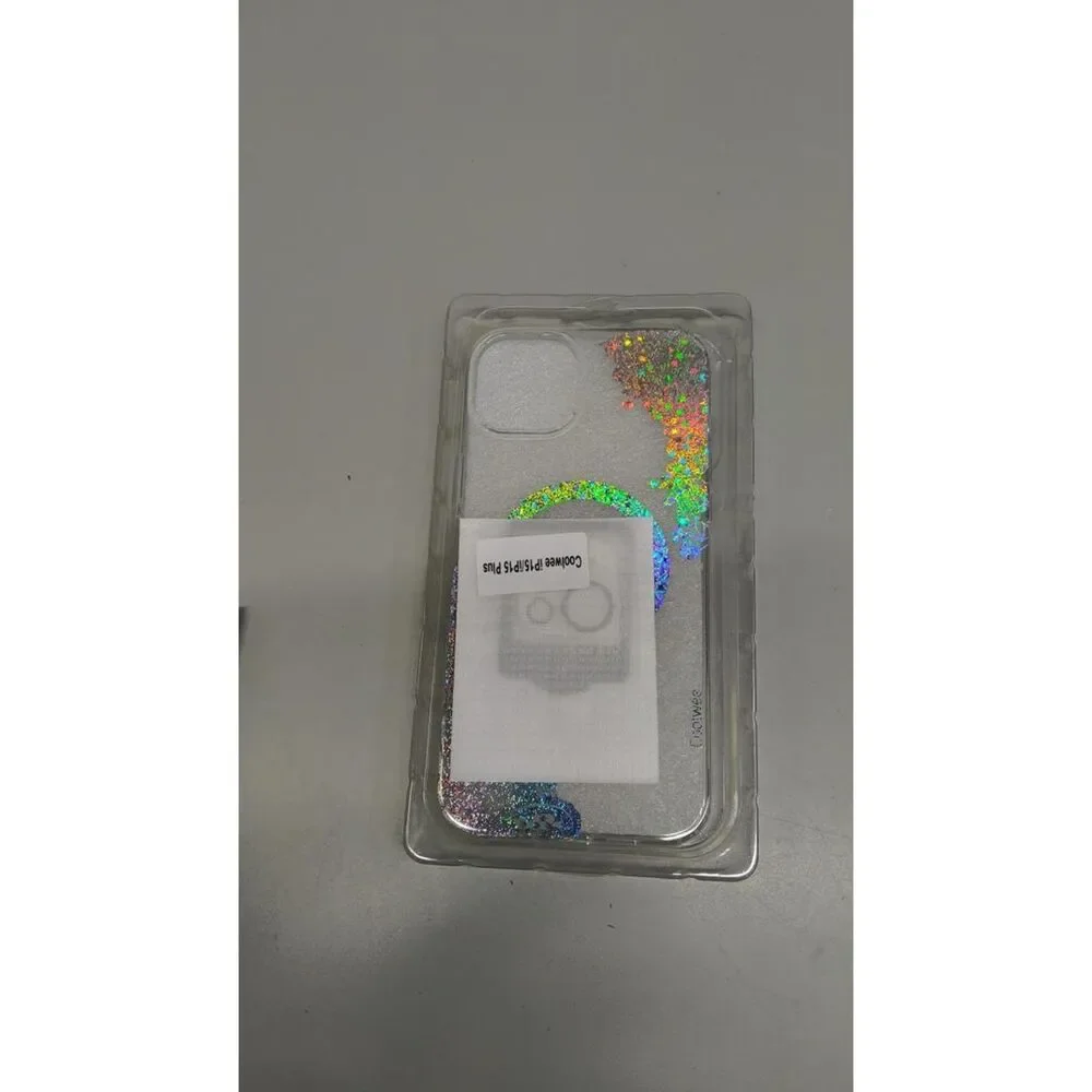 Clear Glitter for iPhone 15 Plus Case- Compatible with MagSafe, Mandala Henna